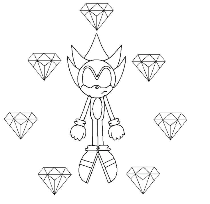Desenho de Pintura de Dark Sonic para Colorir