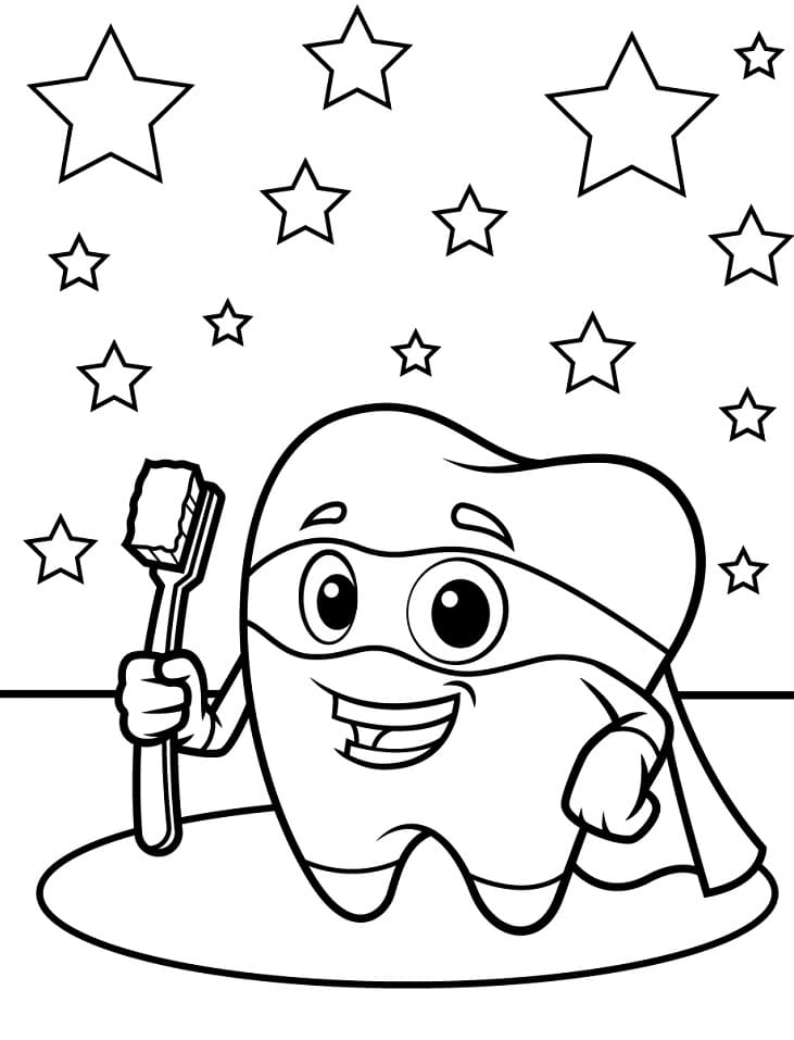Desenho Super Dente para Colorir e Pintar