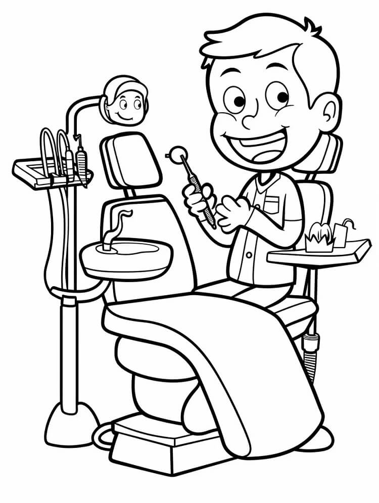 Desenhos de um Dentista Fofo para Colorir e Pintar