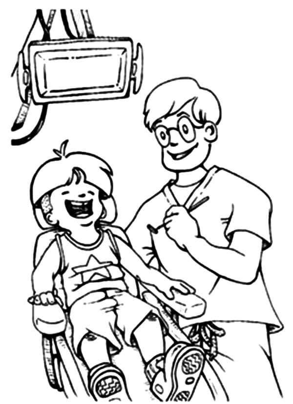 Desenho de Dentista Bonito para Colorir Pdf e Pintar