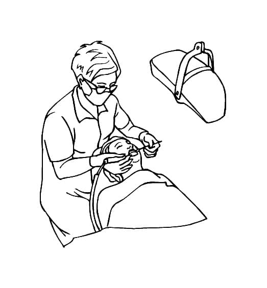 Desenho de Dentista Fofo para Colorir Pdf e Pintar