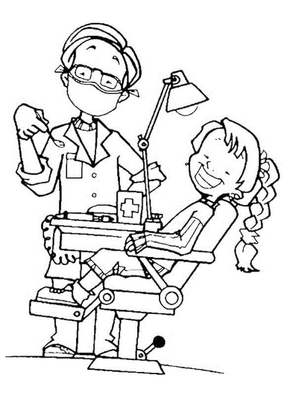 Desenho de Dentista para Colorir Pdf e Pintar