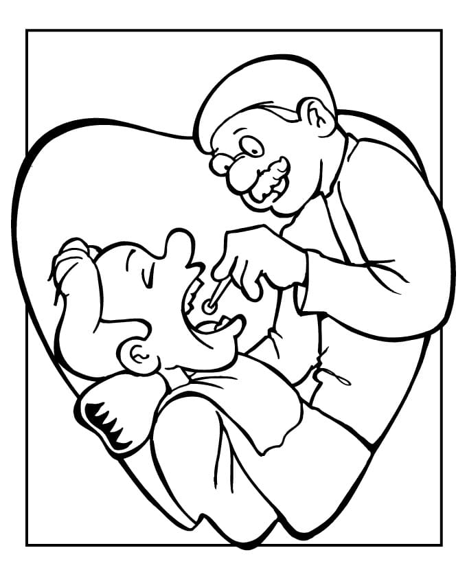 Desenho de Dentista para Imprimir Lápis de Cor e Pintar
