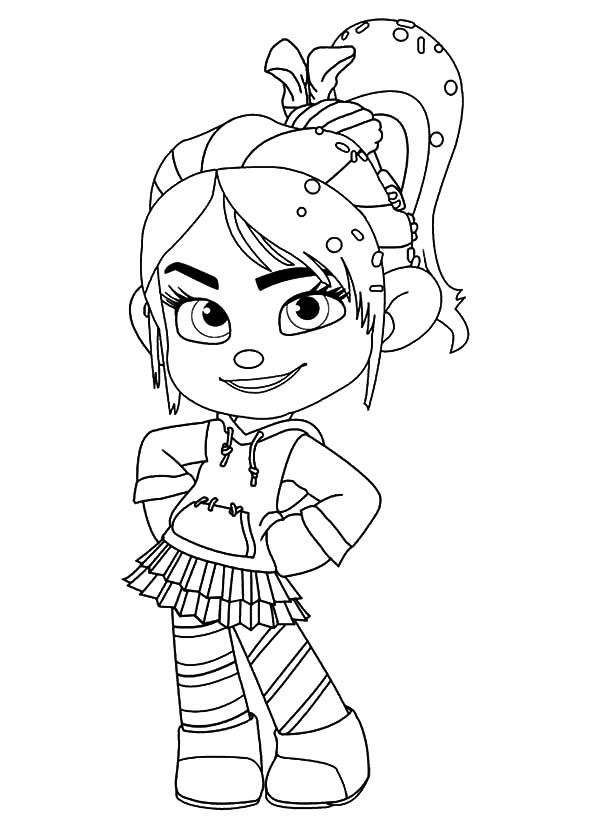 Desenho de Vanellope para Imprimir e Colorir e Pintar