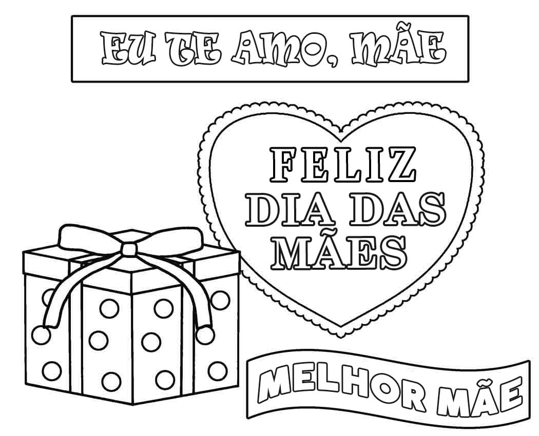 Desenho de Dia das Mães para Colorir Pdf e Pintar