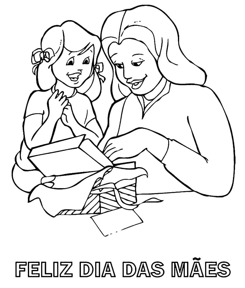 Desenho de Dia das Mães para Imprimir Lápis de Cor e Pintar