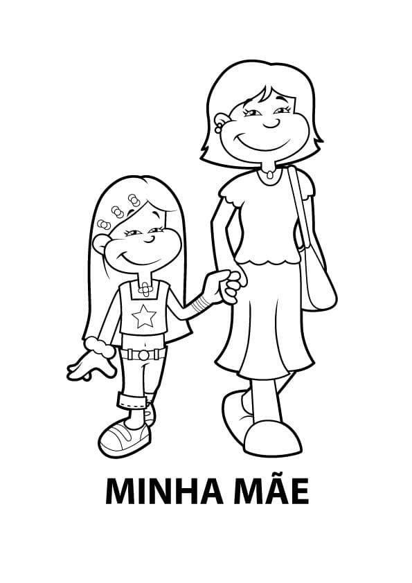 Desenho Minha Mãe para Colorir e Pintar
