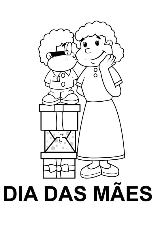 Desenho Zero e Mamãe para Colorir e Pintar