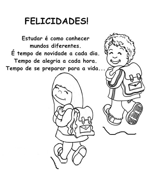 Desenho de Dia do Estudante com Professor para Colorir Pdf e Pintar