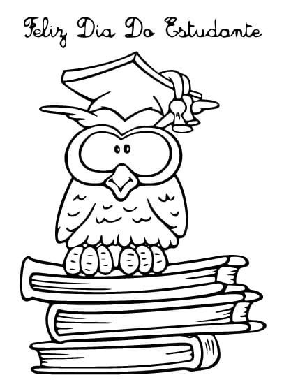 Desenho de Dia do Estudante Imprimivel Download e Pintar