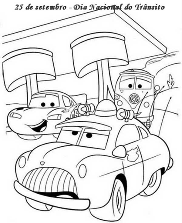 Desenhos de Dia do Transito para Colorir