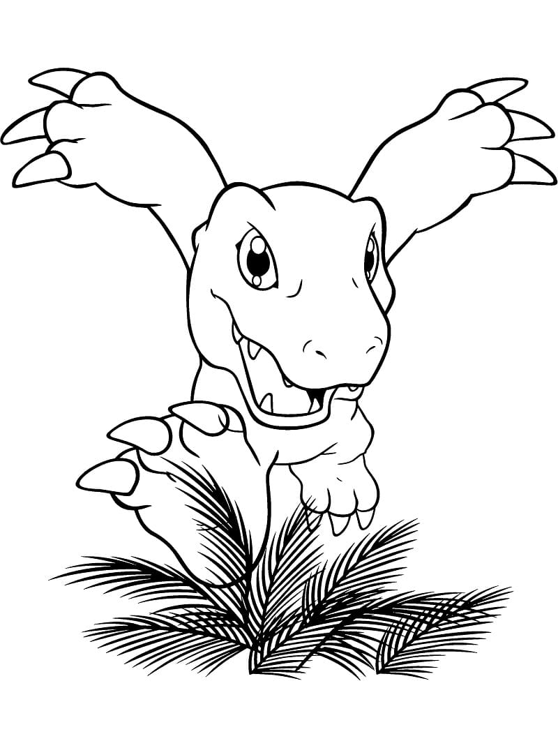 Desenho de Agumon Grátis para Crianças para Colorir e Pintar