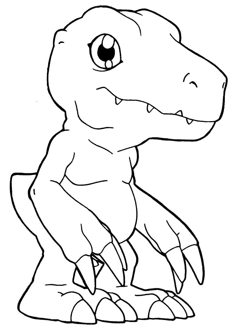 Desenho de Agumon para Crianças para Colorir e Pintar