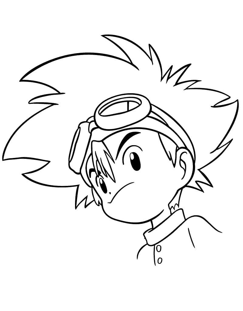 Desenho de Digimon Taichi Yagami para Colorir e Pintar