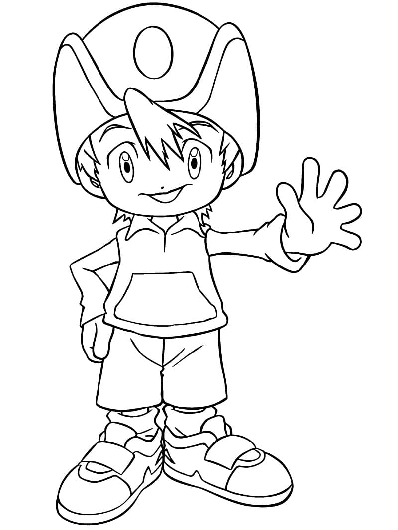 Desenho de Digimon Takeru Takaishi para Colorir e Pintar