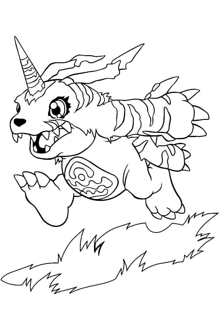 Desenho de Gabumon Digimon para Colorir e Pintar