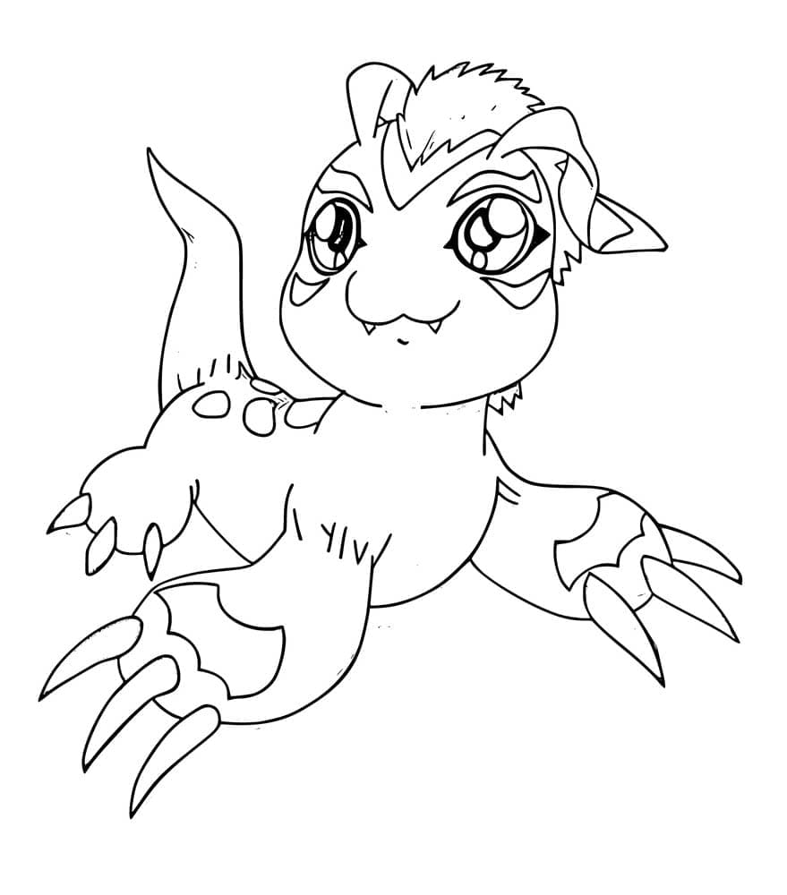 Desenho de Gomamon Grátis para Crianças para Colorir e Pintar