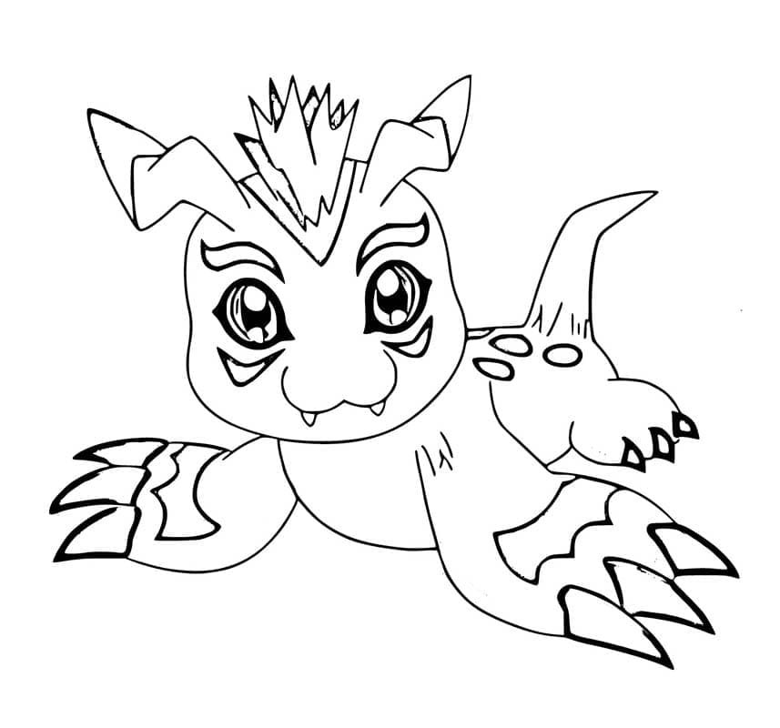Desenho de Gomamon de Digimon para Colorir e Pintar