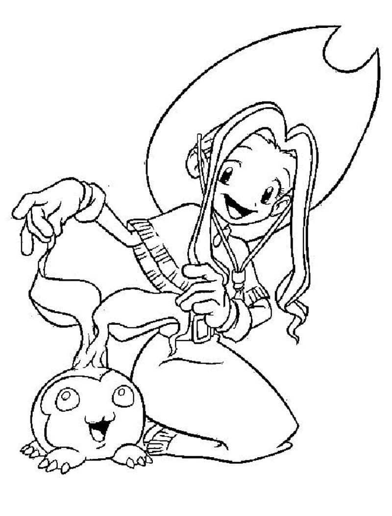 Desenho de Mimi Tachikawa Feliz para Colorir e Pintar