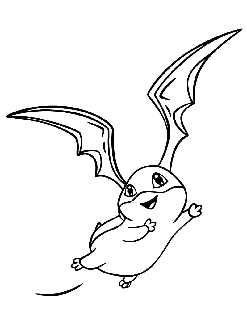 Desenho de Patamon Digimon para Colorir e Pintar