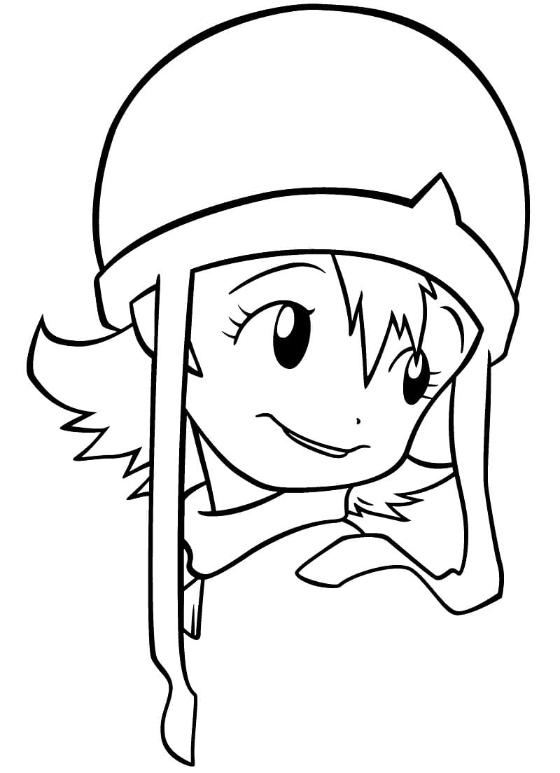 Desenho de Sora Takenouchi Digimon para Colorir e Pintar