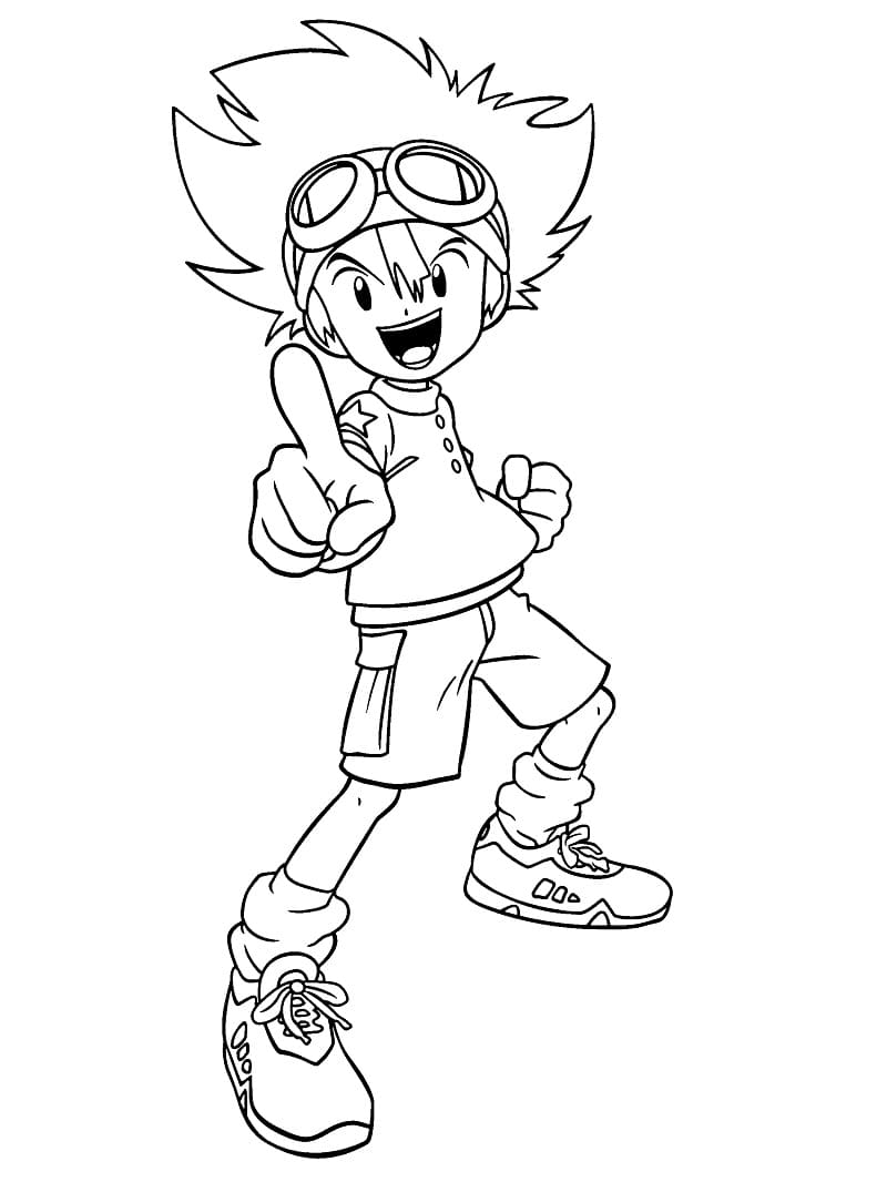 Desenho de Taichi Yagami para Colorir e Pintar