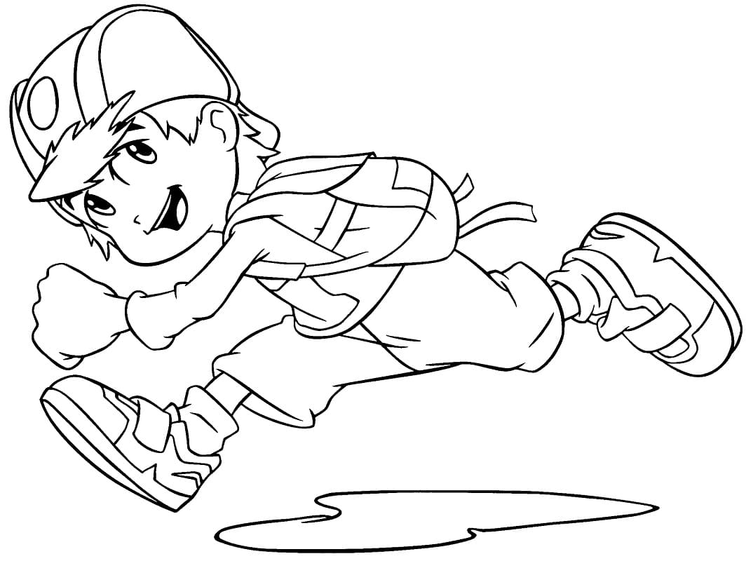 Desenho de Takeru Takaishi Digimon para Colorir e Pintar