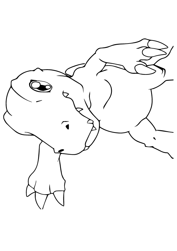 Desenho do Agumon em Pdf para Baixar Grátis e Pintar