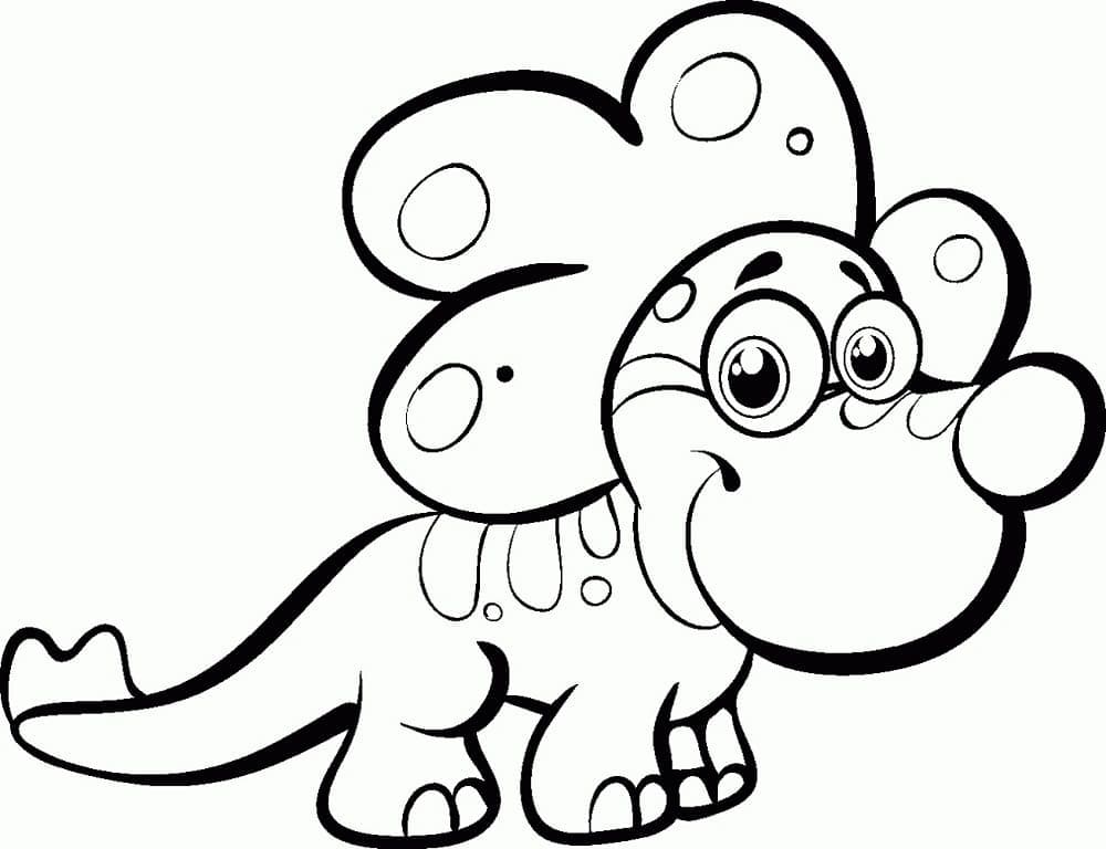 Desenho de Bebê Dinossauro Imprimivel para Colorir e Pintar