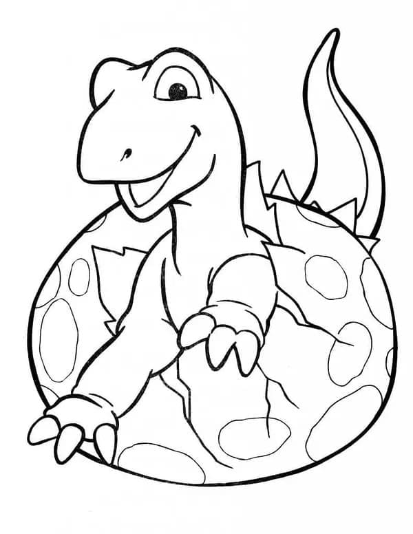 Desenho de Bebê Dinossauro para Crianças para Colorir e Pintar
