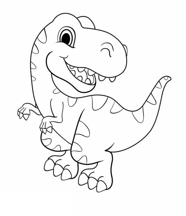 Desenho de Bebê Tiranossauro Rex para Colorir e Pintar