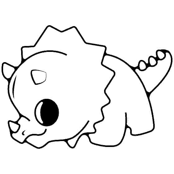 Desenho de Bebê Triceratopo para Colorir e Pintar