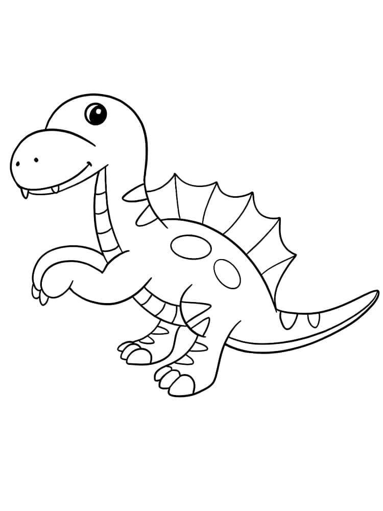 Desenho de Pequeno Bebê Dinossauro para Colorir e Pintar