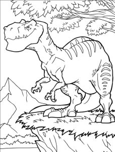 Desenho de Alossauro de Desenho Animado para Colorir 228×300