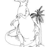 Desenho de Alossauro e Vegetação para Colorir e Imprimir 150×150