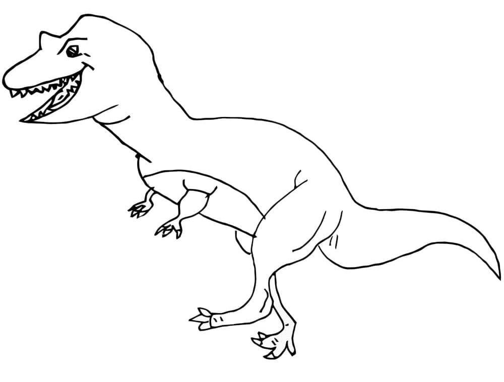 Desenho de Alossauro Engraçado para Colorir e Pintar