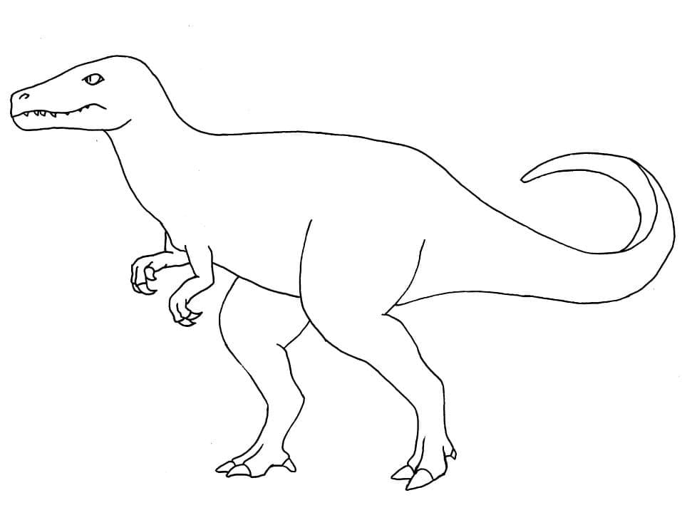 Desenho de Alossauro Fácil para Colorir e Pintar