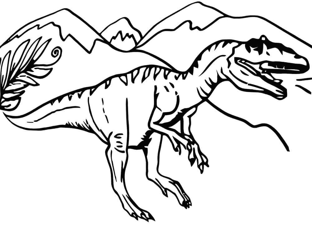 Desenho de Alossauro Grátis para Colorir e Pintar