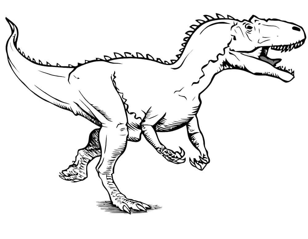 Desenho de Alossauro Grátis para Crianças para Colorir e Pintar