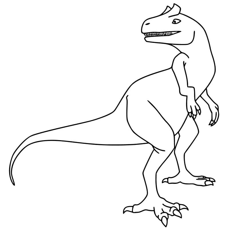 Desenho de Alossauro Imprimivel para Colorir e Pintar