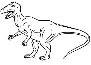 Desenho de Alossauro Jurássico para Colorir e Pintar 300×214