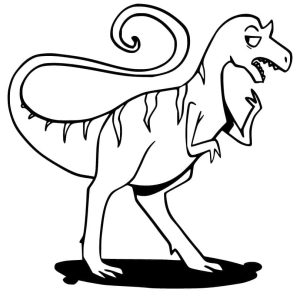 Desenho de Alossauro para Colorir Usando Giz de Cera 300×296