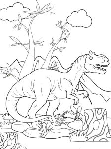 Desenho de Alossauro para Crianças para Colorir 224×300