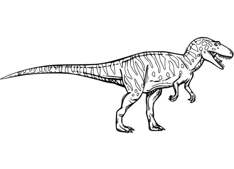 Desenho de Alossauro Pré Histórico para Colorir e Download 768×557