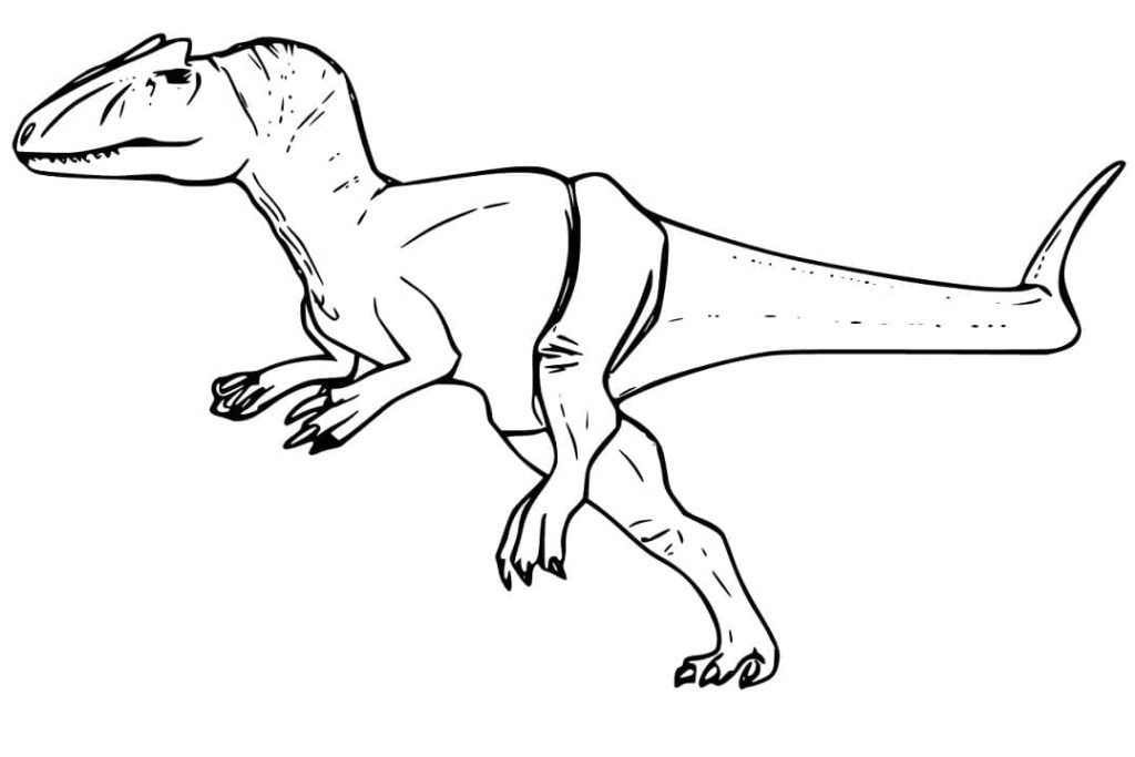 Desenho de Dinossauro Alossauro Grátis para Colorir 1024×683