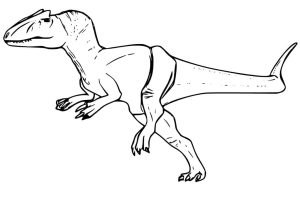 Desenho de Dinossauro Alossauro Grátis para Colorir 300×200