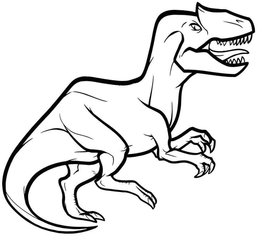 Desenho de Dinossauro Alossauro Imprimivel para Colorir e Pintar