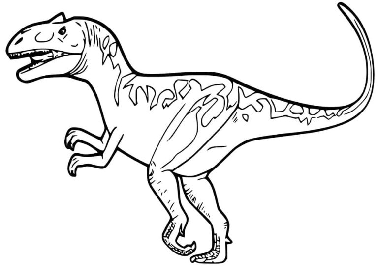 Desenho de Dinossauro Alossauro para Colorir 768×570