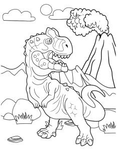 Desenho de Pequeno Alossauro para Colorir 235×300