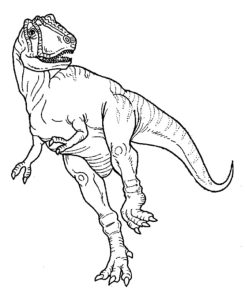 Desenho de um Alossauro para Colorir 245×300